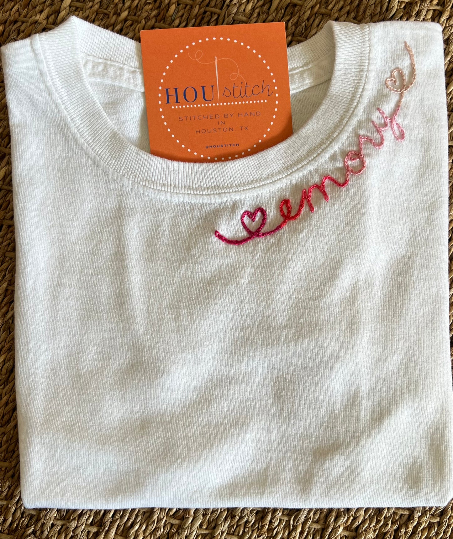 Pink Ombré Heart Name Tee