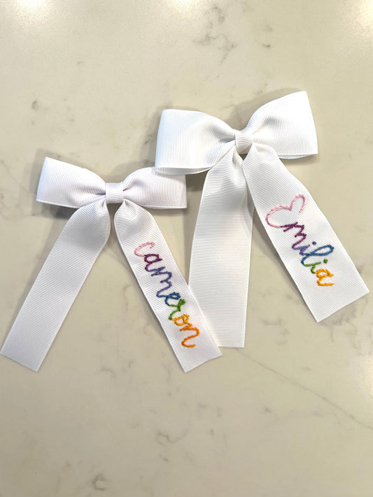 Rainbow “Winnie” Name Bow